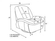 Poltrona de Couro Soft - Glider Elétrica - Couro Turquese - Mempra