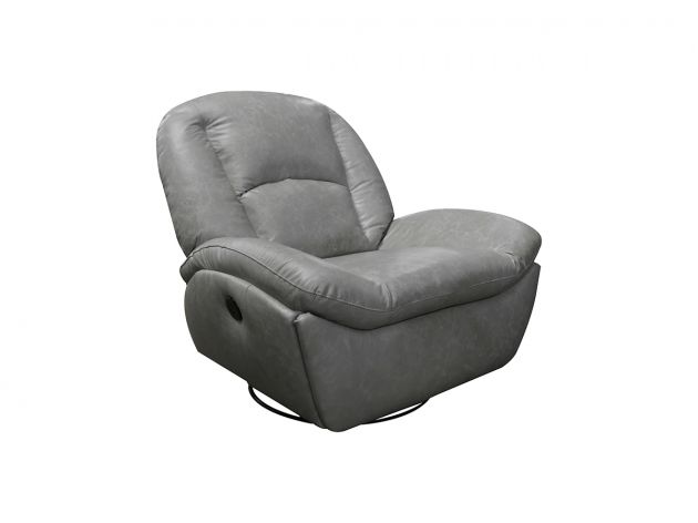 Poltrona de Couro Soft - Glider Elétrica - Soft Gray - Mempra