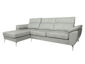 Sofá de Couro Hannover 3 lugares com Chaise - Mempra