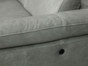 Sofá de Couro Hannover 3 lugares com Chaise - Soft Gray -Mempra